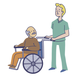 Piso de trabajador de hogar de ancianos Diseño PNG