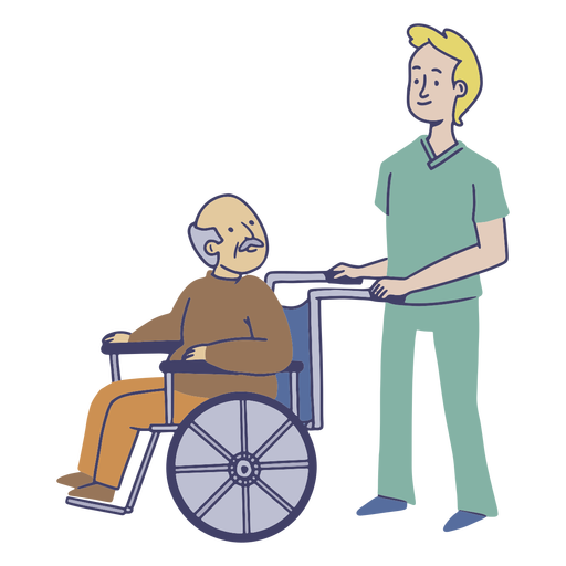 Nursing home worker flat PNG Design