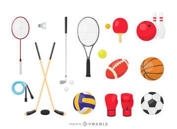 Conjunto de equipamentos de esportes vetoriais