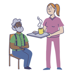 Female nursing home worker flat PNG Design