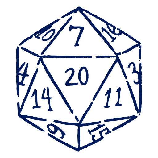 Golpe de dados D20 RPG Diseño PNG