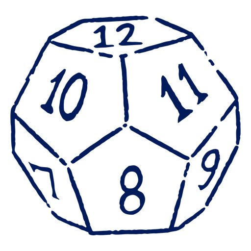 D12 RPG golpe de dados Desenho PNG