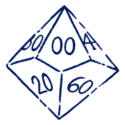 Golpe de dados D10 RPG Diseño PNG