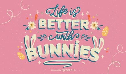 Easter bunnies lettering
