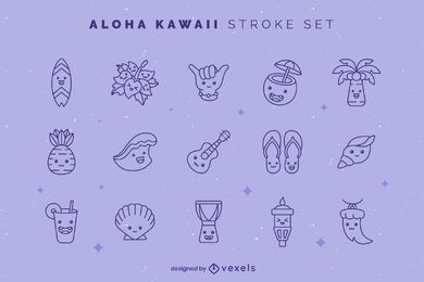 Aloha kawaii stroke set