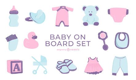 Conjunto de bebê semi-plano