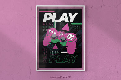 Spielen Sie die Glitch-Poster-Vorlage