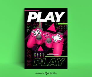 Spielen Sie Glitch Poster Vorlage Spielen Sie Glitch Poster Vorlage