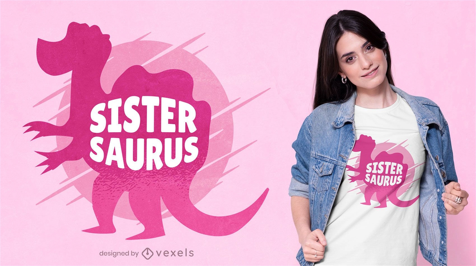 Sister saurus t-shirt design