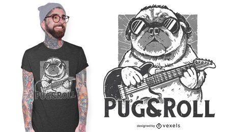 Pug and roll t-shirt design