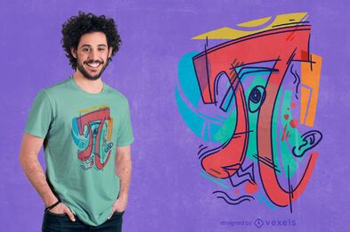 Diseño de camiseta con símbolo cubista pi Diseño de camiseta con símbolo cubista pi
