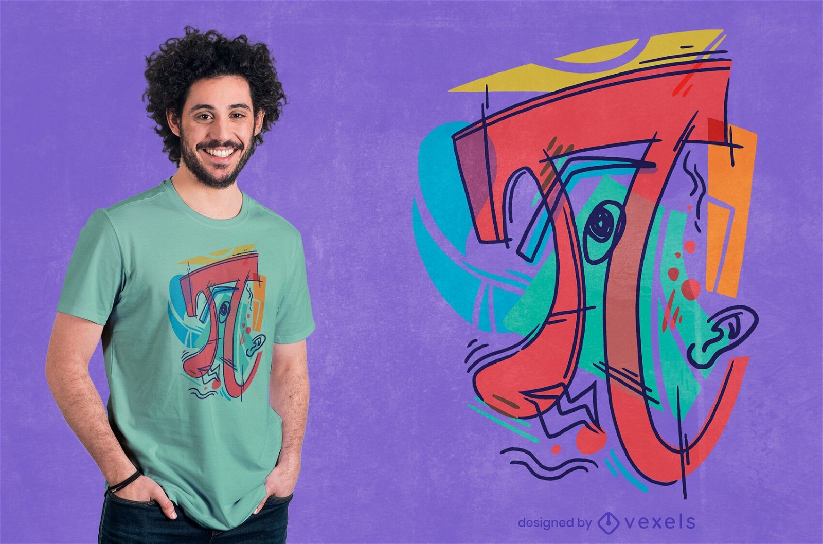T-Shirt-Design des kubistischen Pi-Symbols