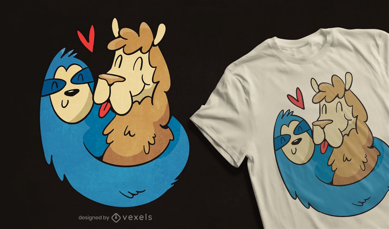 Alpaca sloth t-shirt design