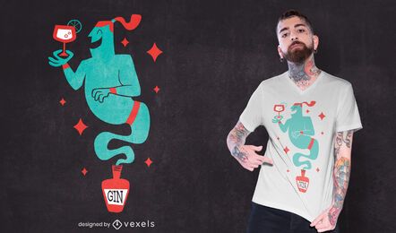 Diseño de camiseta de genio borracho Diseño de camiseta de genio borracho