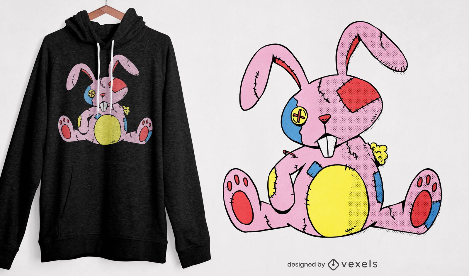 Old stuffed rabbit t-shirt design