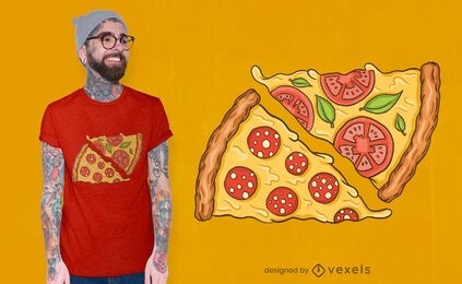 Scheiben Pizza T-Shirt Design