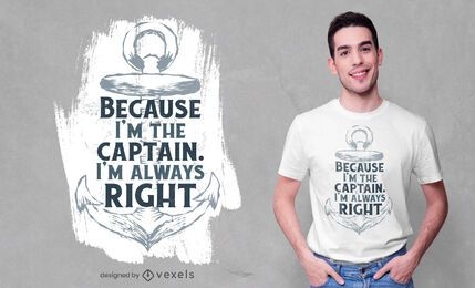 Diseño de camiseta Captain Anchor quote