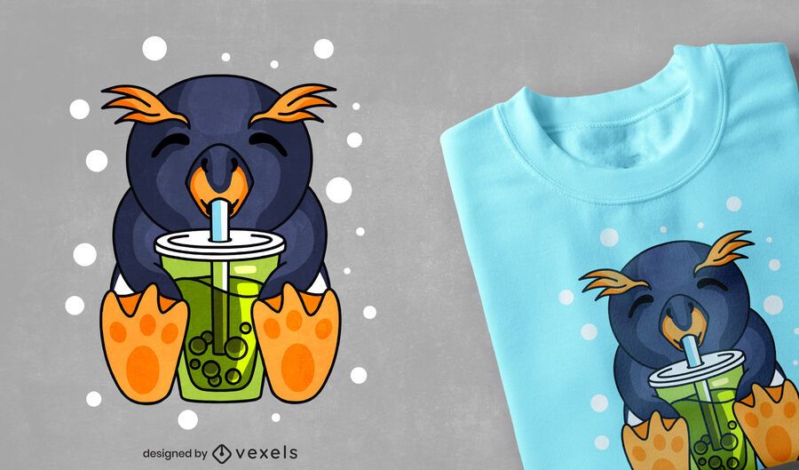 Diseño de camiseta de pingüino boba Diseño de camiseta de pingüino boba