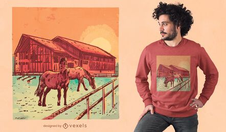 Diseño de camiseta de amanecer estable