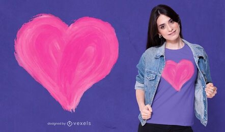Design de camiseta com coração pintado