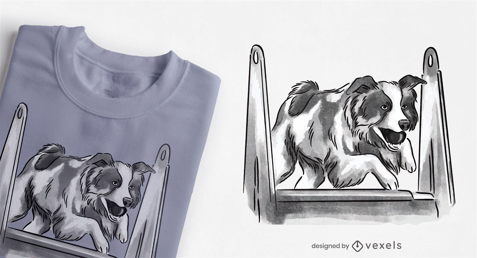 Dog jumping obstacle t-shirt design