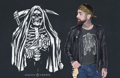 Skeleton grim reaper t-shirt design