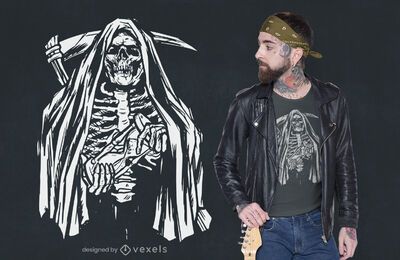 Skeleton Sensenmann T-Shirt Design