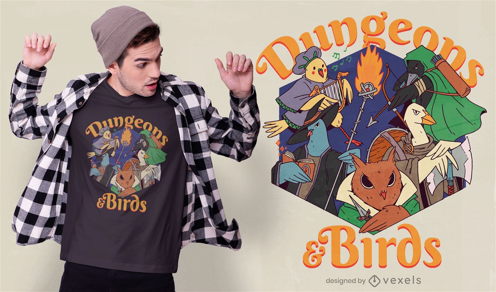Dungeons & birds t-shirt design