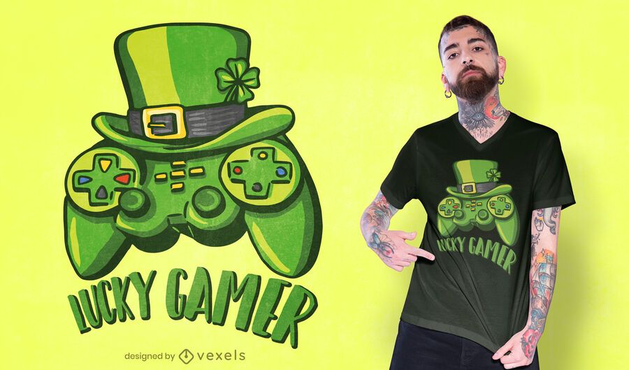 Lucky gamer t-shirt design Lucky gamer t-shirt design