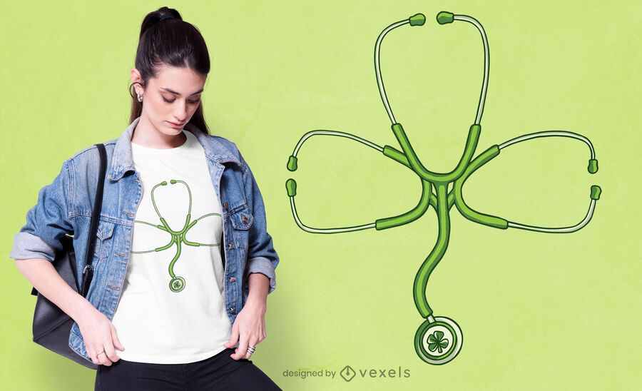 Stethoscope clover t-shirt design Stethoscope clover t-shirt design