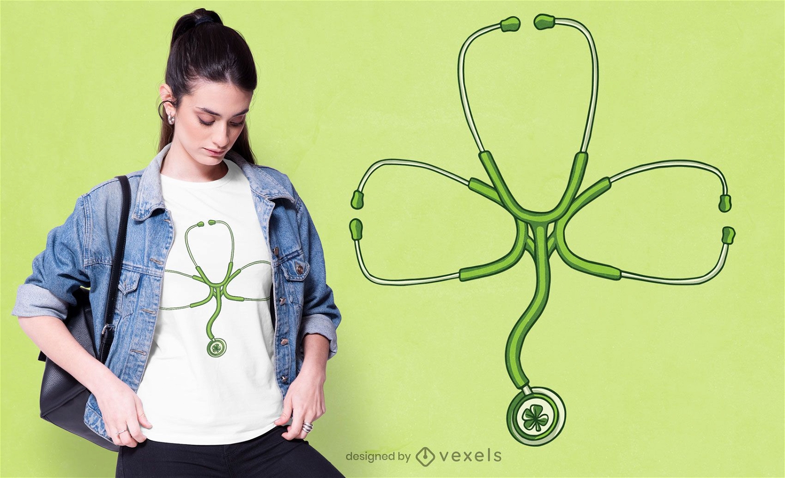 Stethoscope clover t-shirt design