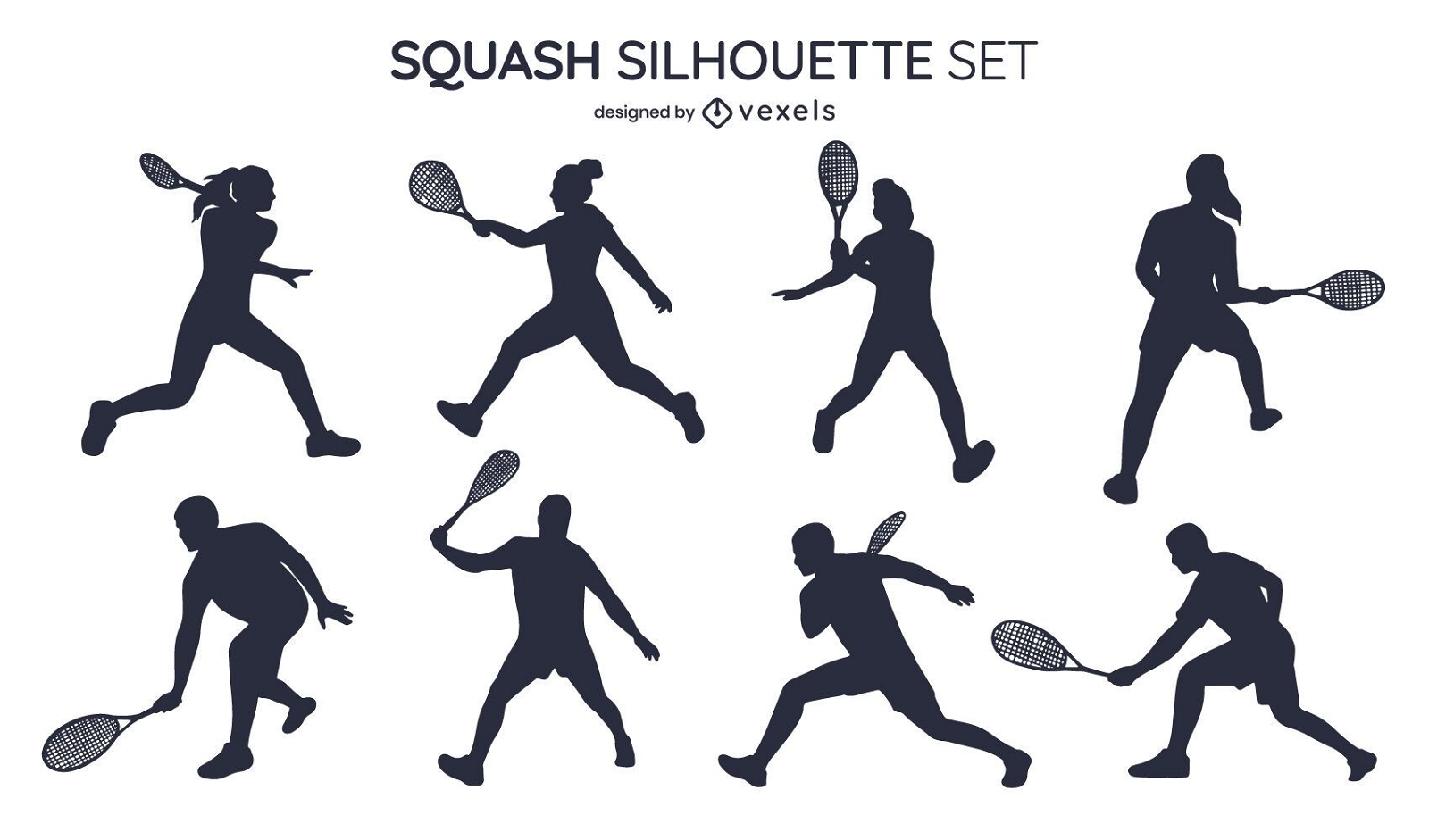 Squash silhouette set