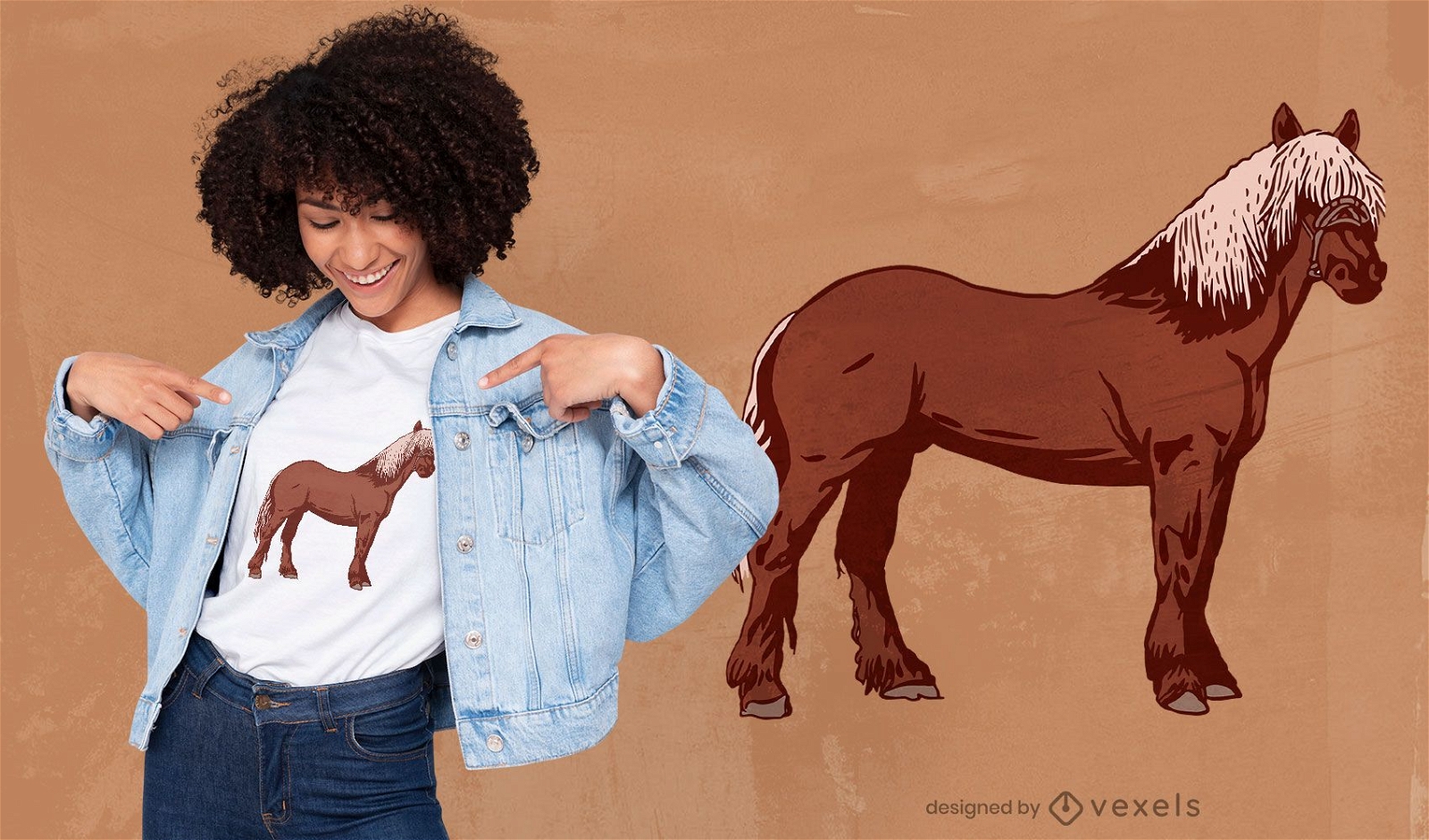Horse standing t-shirt design
