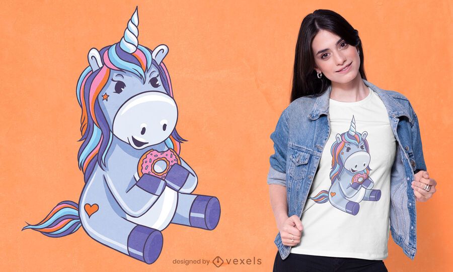 Einhorn Donut T-Shirt Design Einhorn Donut T-Shirt Design