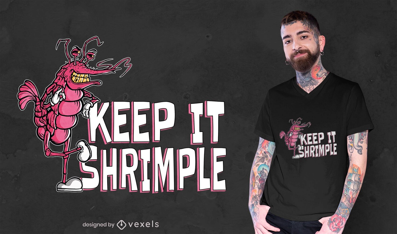 Keep it shrimple dise?o de camiseta