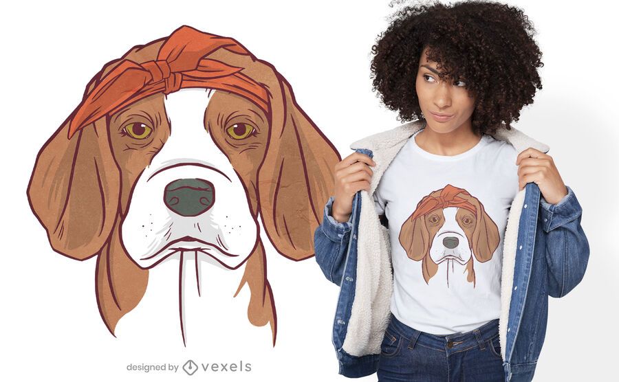 Hund mit Bandana T-Shirt Design Hund mit Bandana T-Shirt Design