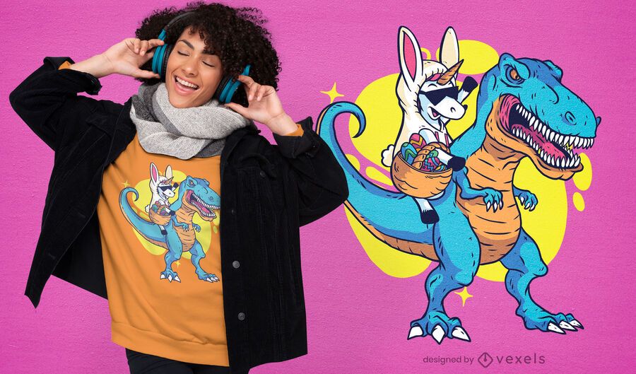 Unicorn riding t-rex t-shirt design Unicorn riding t-rex t-shirt design