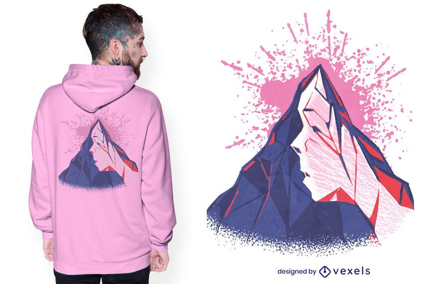Berggesicht-T-Shirt Design Berggesicht-T-Shirt Design