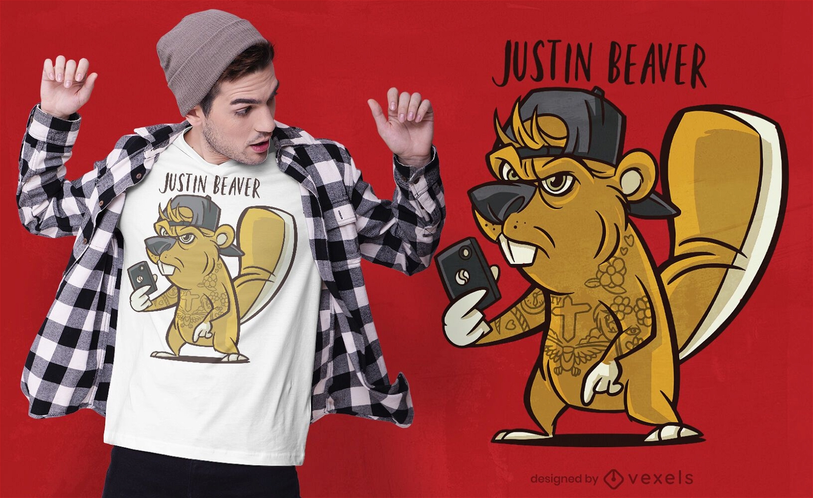 Diseño de camiseta justin beaver