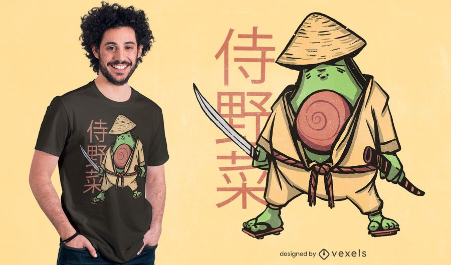 Diseño de camiseta de aguacate samurai. Diseño de camiseta de aguacate samurai.