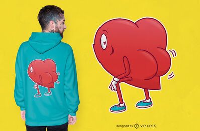 Diseño de camiseta de corazón twerking