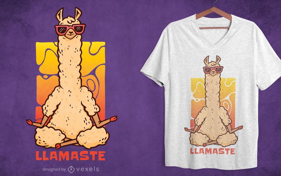 Meditierendes Lama-T-Shirt-Design Meditierendes Lama-T-Shirt-Design
