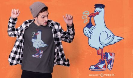 Cool bird character t-shirt design