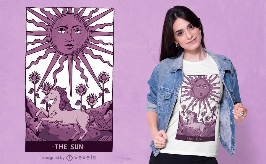 Sun tarot card t-shirt design Sun tarot card t-shirt design