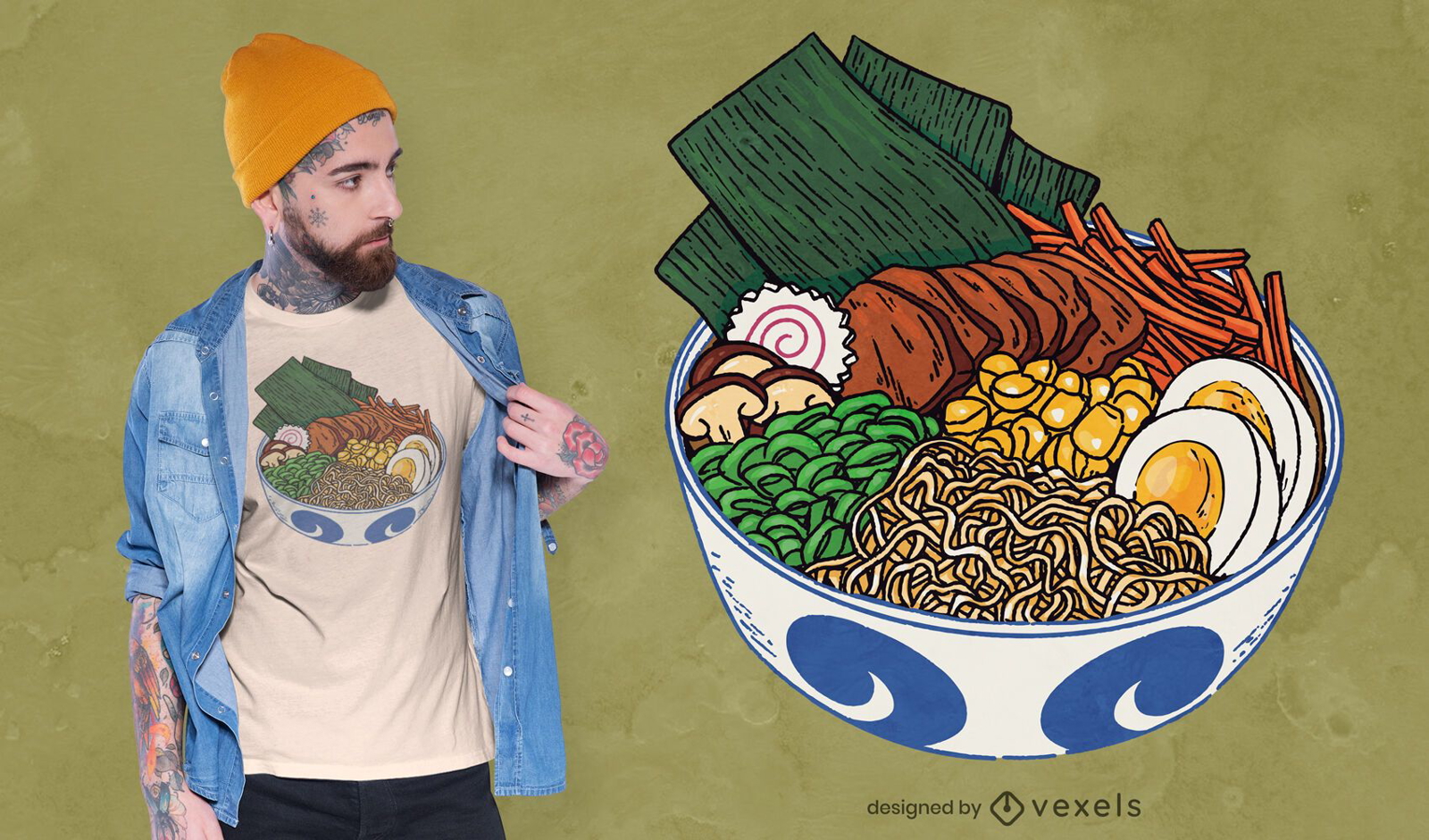 Design de t-shirt taça de Ramen