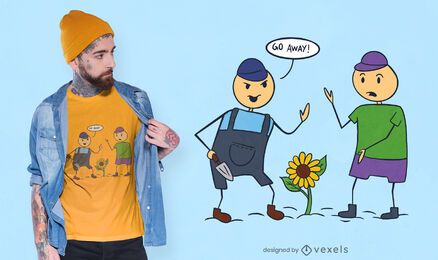 Go away cartoon t-shirt design