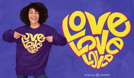 Love heart t-shirt design