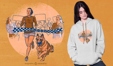 Diseño de camiseta de perro de carrera. Diseño de camiseta de perro de carrera.