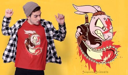 Diseño de camiseta de conejo asesino