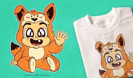 Design de t-shirt baby fox